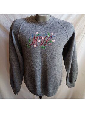 Triblend Rayon Vintage Men's Medium Sweatshirt Jerzees 80s Embroidered Russell